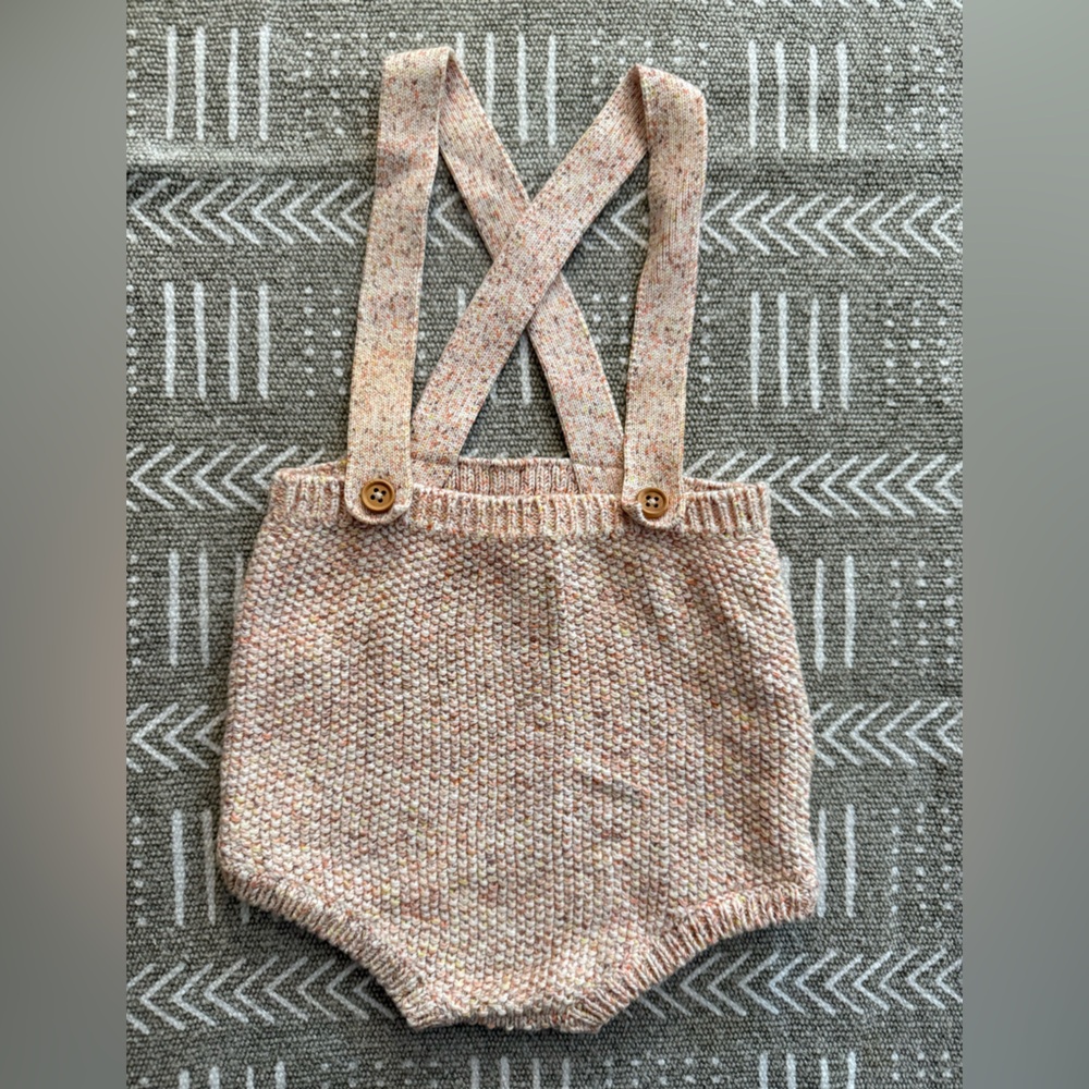 Zara Peach Speckle Knit Suspender Bloomers
